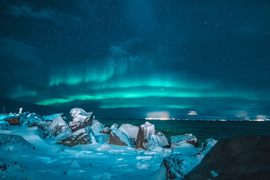Auroras Boreales en Islandia Auroras Boreales y Paisaje Glaciar