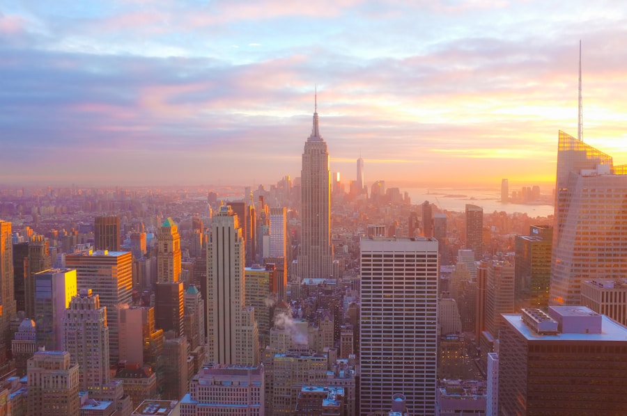 Nueva York en Otoño y Navidad Central Park y rascacielos de Nueva York en otoño